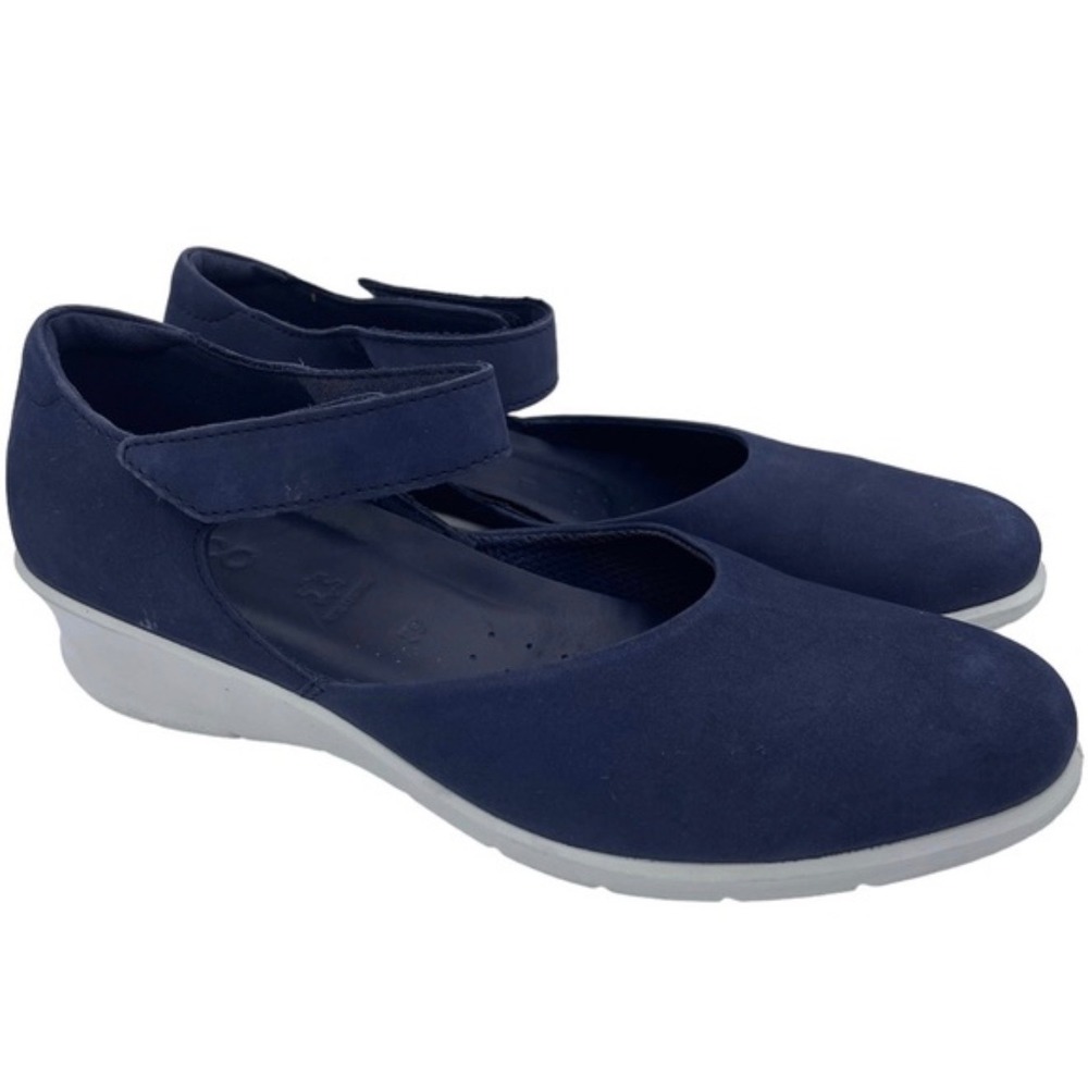 ECCO Felicia Navy Suede Mary Jane‎ Flats Comfort Shoes EU 40 US 9 9.5